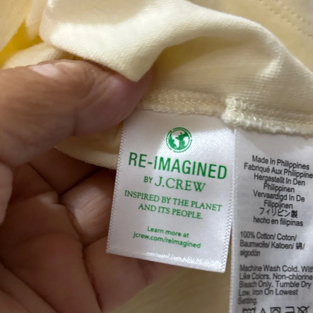 J. Crew Women's Light Yellow Short Sleeve Tee